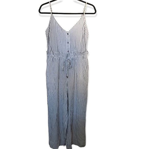 Splendid Yarn Dye Stripe Jumpsuit in Natural & Navy - Picture 5 of 10